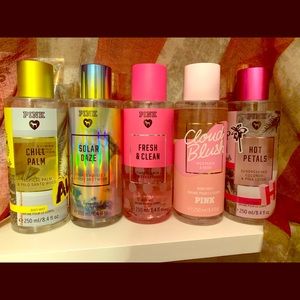Pink VS Body Sprays.